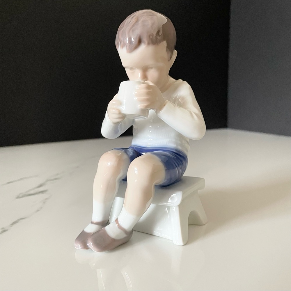 Boy Drinking Milk Figurine - Copenhagen B&G